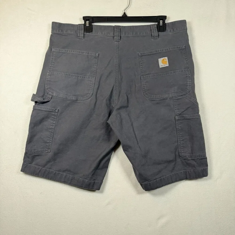Carhartt Rugged Flex Shorts Mens 38 Gray Relaxed Fit Utility Work Canvas 11”